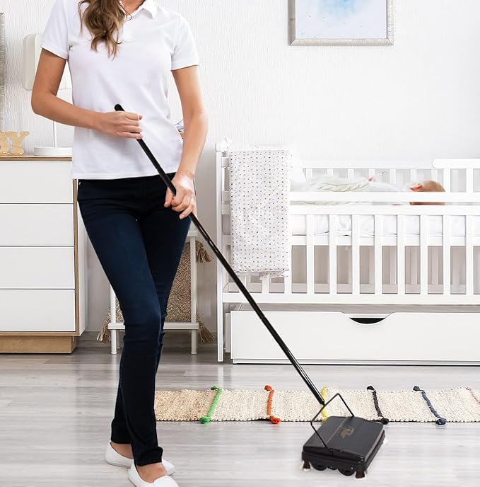 Fuller Brush 17029 Electrostatic Carpet & Floor Sweeper - 9" Cleaning Path - Lightweight - Ideal for Crumby Messes - Works On Carpets & Hard Floor Surfaces - Fresh Mint
