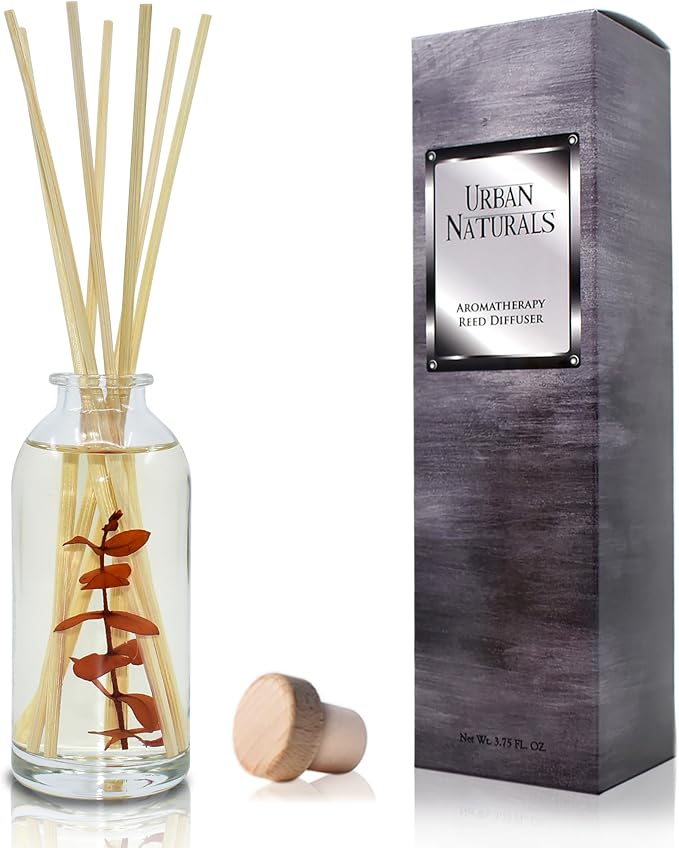 Reed Diffuser Set, Bay Rum & Sandalwood - Bathroom Décor | Powdery Bay Rum, Earthy Patchouli & Musk, A bold, spicy, Masculine scent