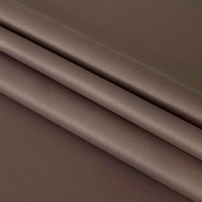 DWCN French Door Curtains – Rod Pocket Thermal Blackout Curtain for Doors with Glass Window, Kitchen and Patio Doors for Privacy, 23 X 72 Inches Long, 1 Curtain Panel with Tieback，Khaki