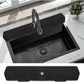 30 Inch Sink Splash Guard, Large Size Kitchen Sink Splash Guard, Longer Silicone Faucet Handle Drip Catcher Tray for Kitchen Countertop, Bathroom, Farmhouse (Black)