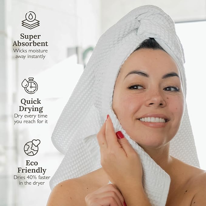 GILDEN TREE Waffle Bath Sheet Large Bath Towels Quick Dry Thin Body Towels, 40x80 Oversized Bath Towels for Adults, 2 Pack Bath Sheet Set, Classic Style (Cream)