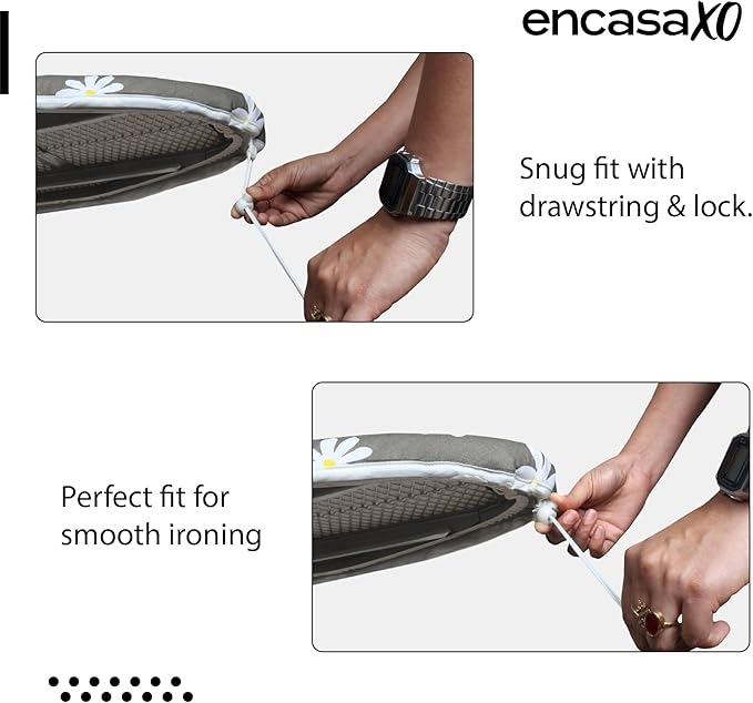 Encasa XO Ironing Board Cover and Pad 54"x15" - Thick 3mm Felt Padding, Drawstring Tightening & Lock, Easy Fit, Scorch & Stain Resistant, Fits Standard Large Ironing Board - Aztec