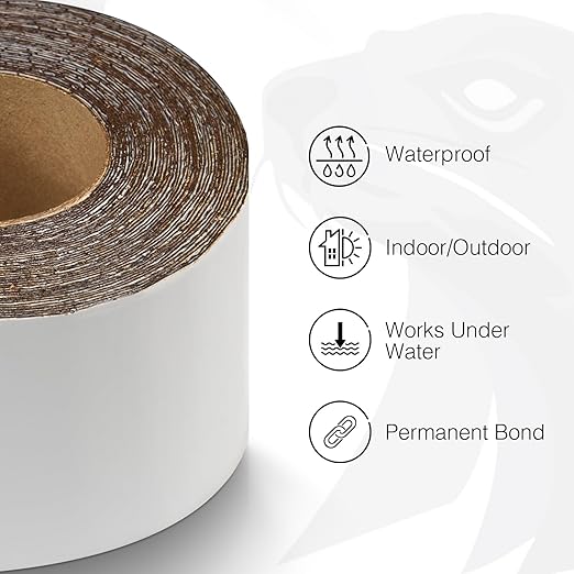 White RV Roof Sealant Tape, 8" x 10' Waterproof Repair Seal Tape – Extra Thick, UV-Resistant, Weatherproof Patch for Permanent Leak Sealing on RVs, Trailers, and Mobile Homes
