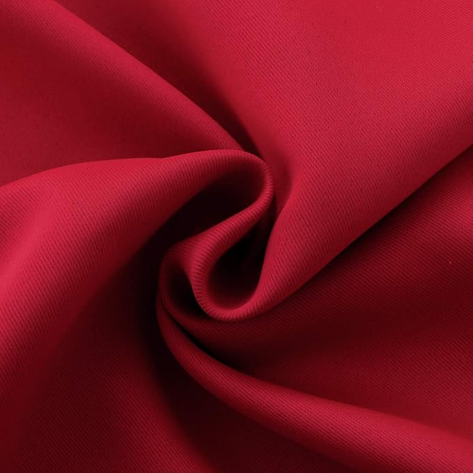 BGment Red Blackout Curtains 40 Inches Length for Short Window - Thermal Insulated Darpes with Rod Pocket Room Darkening for Kitchen Cafe Bathroom Camper, 2 Panels, 34 x 40 Inch