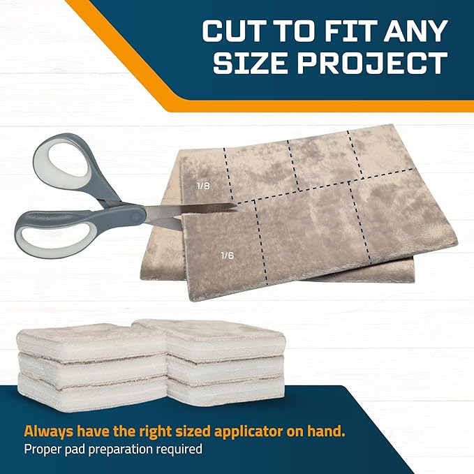 MāKRS Stain Pad, Cut-to-Size Staining Pads, 2-Pack, Lint, Snag, Streak-Free Applicator, Micro Brush Material, Wood Stains and Oil Based Finishes, Easy to Use with Consistent Application