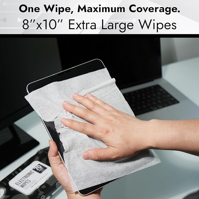 Air Jungles Electronic Wipes Screen Cleaner 70 Ct (Pack of 3), XL 8x10 Inch | No Cloth Needed, Cleaning LED Screen, TV, Computer, Tablet, Phone, Laptop, Monitor, Smart Watch, Headphone & Gaming Equipment