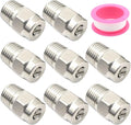 VIKKSAER 8 Pcs Stainless Steel Surface Cleaner Tips with 2.5 Orifice, 1/4'' Male NPT 4000 PSI Threaded Spray Nozzles, Surface Cleaner Tips for Pressure Washer Nozzles