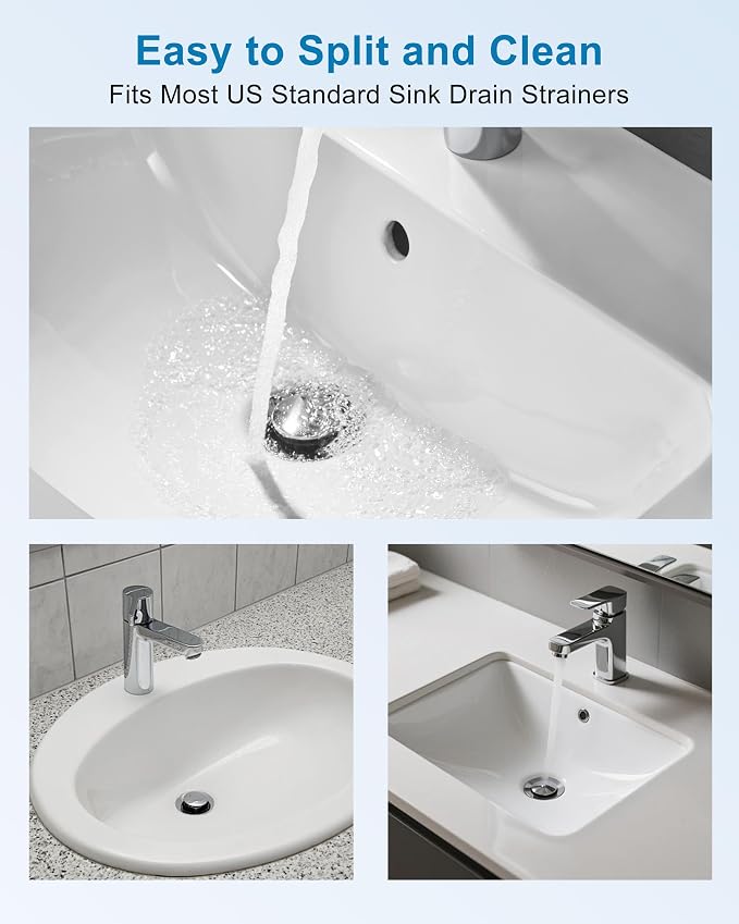 Bathroom Sink Stopper, 1PC Universal Bathroom Sink Drain Strainer, Pop Up Drain for Bathroom Sink, Sink Plug Hair Catcher, Pop-Up Drain Stopper with Removable Hair Catcher, Fit 1.18"-2.17"