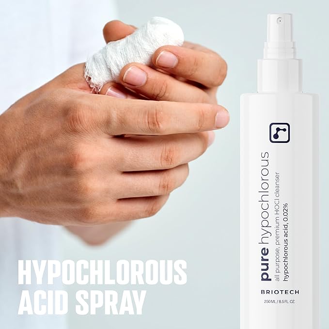 BRIOTECH Pure Hypochlorous Acid Spray and Cleanser, Original Premium HOCl Topical Solution, Multi-Purpose Cleaner, Family Approved & Pet Friendly, 4 fl oz (2 Pack)