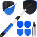 XINDELL Interior Windshield Cleaner Tool, Car Window Cleaning Kit with 5 Reusable Microfiber Pads, Extendable Handle & 360° Rotating Head, Streak-Free Auto Glass Wiper for Truck SUV RV
