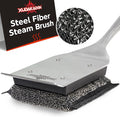 XUDKAKAIXIN Grill Brush Bristle Free,No Bristle Shedding,with Replacement Head,Unique Steel Fibers Pad Perfect for Cast Iron/Stainless-Steel Grates-,Grill Cleaner for Outdoor Gril