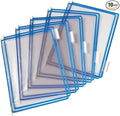 Tarifold Replacement Pivoting Pockets, Letter Size, Blue, 10 Pack | 10 non-glare wire-reinforced PVC pockets hold 20 letter-size sheets, snap-on index tabs included, top-loading