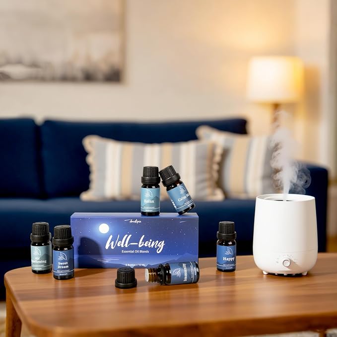 Aromtopia- Well-Being Essential Oil Blend Set, 6 * 10ml Diffuser Oils | Essential Oils for Diffuser, Candle Soap Making Scents