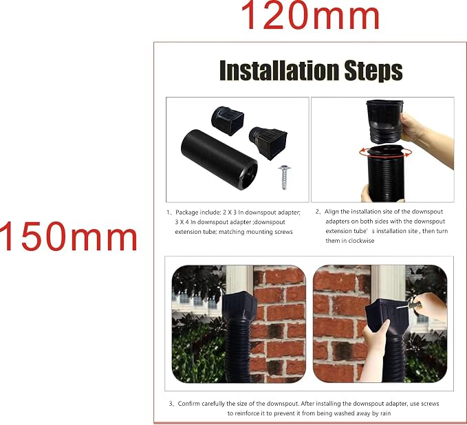 2 Pack Flexible Rain Gutter Downspout Extensions,Drain Downspout Extender,Gutter Extension Flexible,Down Spout Drain Extension Pipes,Extendable from 21 to 60 Inches (White)
