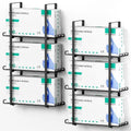 Glove Holder Dispenser for Wall Mount, 2 Pack Metal Disposable Latex Glove Box Holder for Home Office, Lab and Garage, Tissue Wire Rack Wall-mounted for Kitchen Organizer Decor, Blak