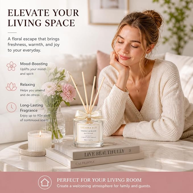 Chance Reed Diffuser-Inspired by Chance Perfume, 3.5 Fl Oz | Long-lasting Disigner-perfume Fragrance for 12 weeks, Flame-free,Non-toxic for Home & Office, A Elegant Gift