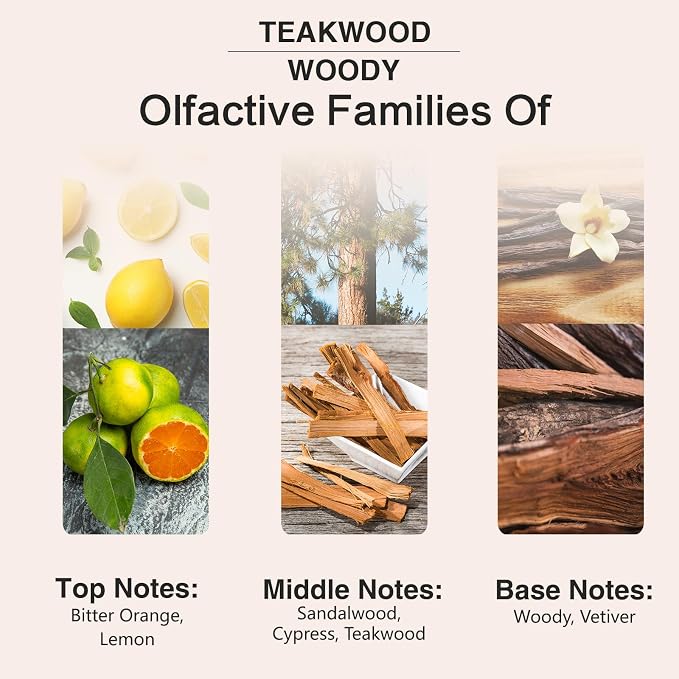 PHATOIL Teakwood Fragrance Oil for Diffuser Aromatherapy 3.38FL.OZ | Long Lasting Scented Oils For Humidifier, Air Freshener, DIY Soap Candle, Scent Project Making, Aroma Oil for Home Freshening