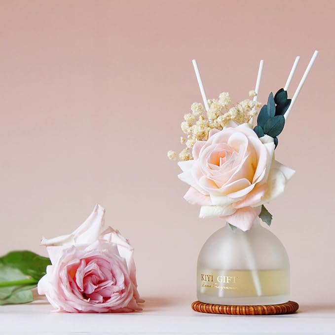 Reed Diffuser Set, 4.06 oz Scent Diffuser with 6 Sticks,Home Fragrance,Reed Diffuser for Bathroom Shelf Decor Jasmine Rose
