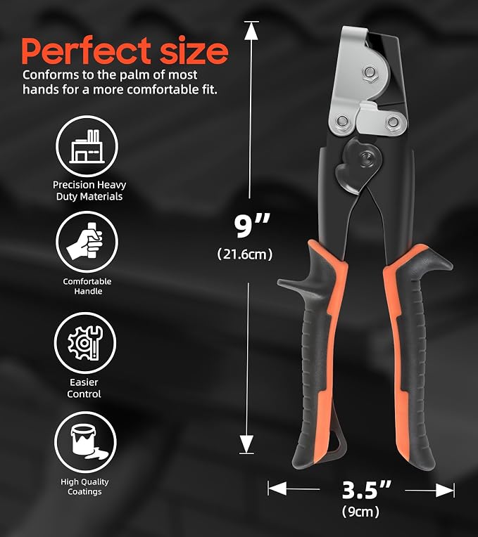 Snap Lock Punch, Gutter Crimping Tool for Sheet Metal, Heavy Duty Gutter Tool for Vinyl and Aluminum Siding, End Cap Crimper for Gutters