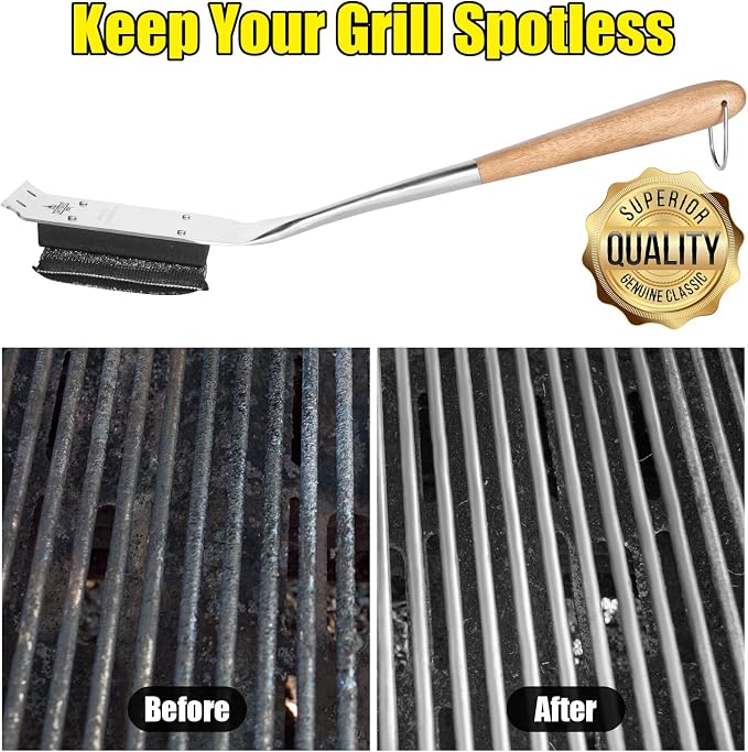 XUDAKAIXIN Grill Brush Bristle Free,Unique Steel Fibers Pad [Safe & Efficient] Perfect for Any Grill/Flat Tops Griddles,Safe Grill Cleaner for Outdoor Grill,Gifts for Men/Dad