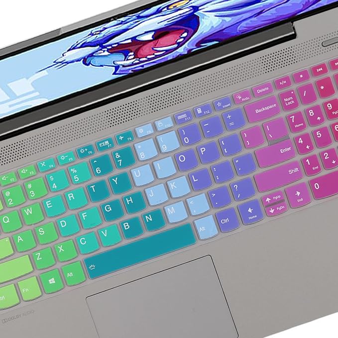 Keyboard Cover for Lenovo Yoga 7i 15.6, ideaPad 5 15.6", Lenovo Flex 5 15.6, Yoga Slim 7 15, ideaPad 3i 15, ideaPad Slim 7 15.6, ThinkBook 15p, ThinkBook 15 G2 G3 US Keyboard Cover -Rainbow