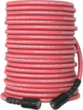 Pressure Washer Hose 100 ft, 4200 PSI Flexible & Kink-Resistant, Steel-Braided & Durable, High Power Washer Hose with M22-14mm Stainless Steel Plug, Hot/Cold Water Compatible - 100 Foot, Red