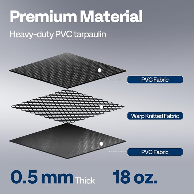 VIVOHOME Containment Mat (7'9" x 16') with Stay Put Corner, Black | PVC Garage Floor Mats, Heavy Duty Garage Parking Mat with a Squeegee