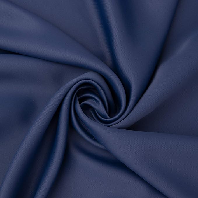 BGment Navy Blue Blackout Curtains 36 Inches Length for Kitchen Window Over Sink - Short Drapes with Rod Pocket Room Darkening for Cafe Rv Bathroom, 2 Panels, 34 x 36 Inch