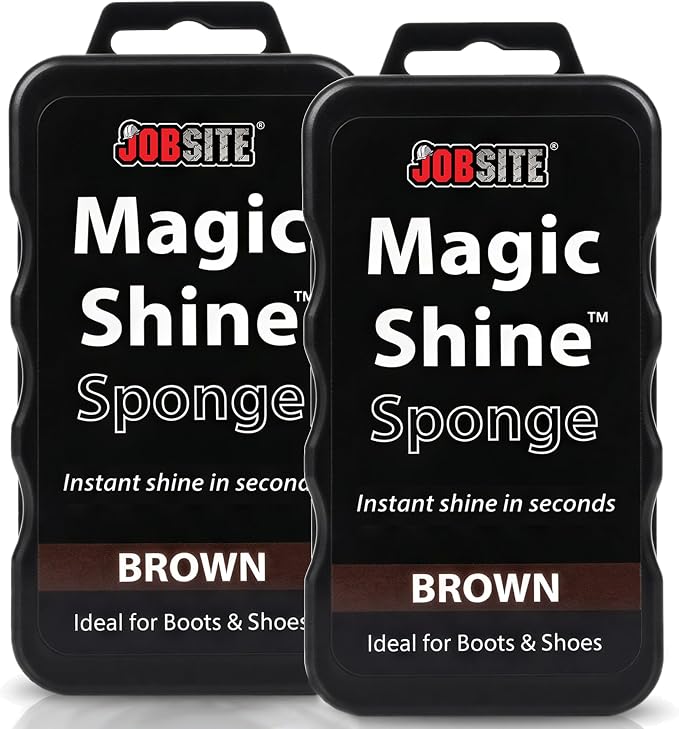 JobSite Instant Express Leather Boot & Shoe Shine Sponge - Brown - 2 Pack