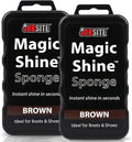 JobSite Instant Express Leather Boot & Shoe Shine Sponge - Brown - 2 Pack