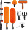 20ft Light Bulb Changer & High Ceiling Duster Kit, 4-12ft Extension Pole | 9Pcs High Duster Kit - Heavy Duty Extansion Pole, Ceiling Fan Duster, Cobweb & Microfiber Duster, Window Squeegee & Cleaner