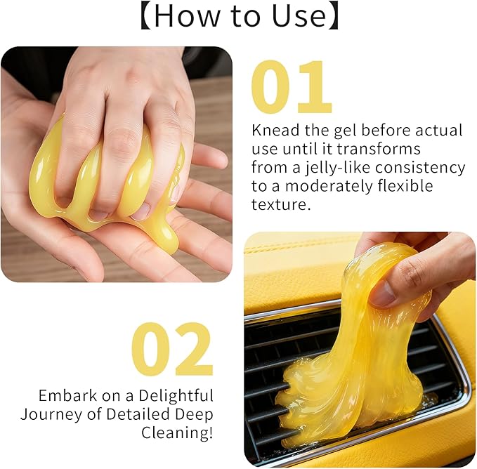 ASFSKY Car Cleaning Gel (Purple,Grape) Dust Cleaning Putty Universal Car Interior Cleaner Keyboard Dust Remover Car Slime Gifts for Men Women girl（1 pack）