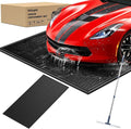 Nilight 7.9 x 16 FT Garage Floor Containment Mat with Edge for Under Car | Heavy Duty PVC, 1.4" Raised Edge, Waterproof, Easy to Clean, Include Squeegee, for Compact Cars Sedans Small SUVs Motorcycles