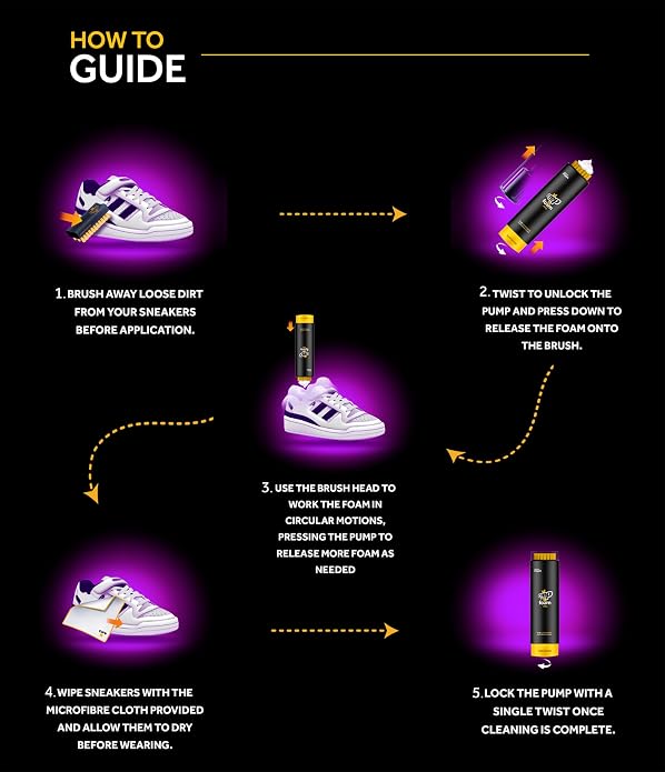Crep Protect Foam Mini Shoe Cleaner - On the Go Sneaker Cleaning Foam with Built In Brush & Microfiber Cloth - Quick & Travel Size Cleaner