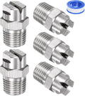 M METERXITY 5-Pack Flat Fan Spray Tip, 110 Degree 1/4BSPT Male Stainless Steel Pressure Washer Nozzles Cleaner Nozzle Replacement W Sealing Tape for Water Guns (3.6mm Orifice)