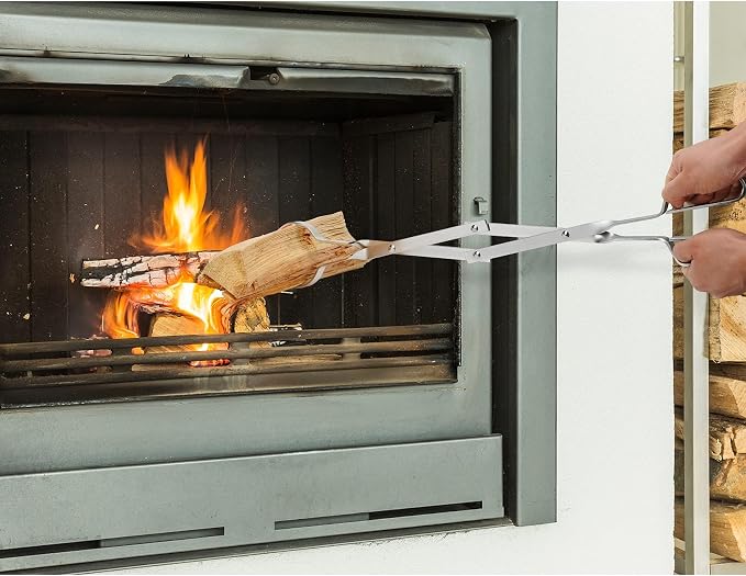 Stanbroil 26" Outdoor Campfire Fireplace Tongs Stainless Steel Log Grabber | Firewood tongs
