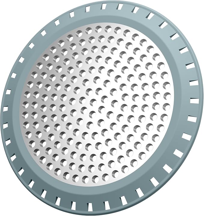 Shower Drain Hair Catcher,Aluvor Shower Drain Cover Bathtub Drain Strainers Weighted Metal Hair Trap Stopper Sink Protector Filter Bathroom Flat Strainer Stopper (Greyishblue) | Weighted Metal Hair Trap Stopper Sink Drain Protector Filter Bathroom Flat...