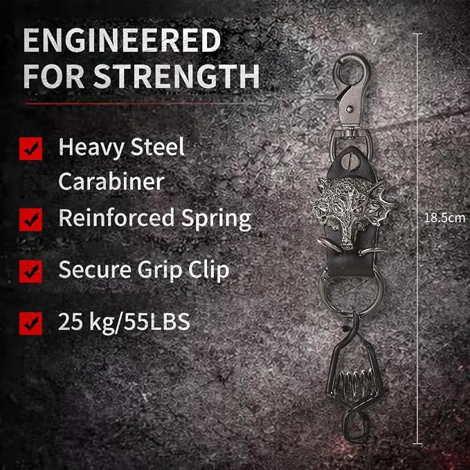 Heavy Duty Glove & Hat Clip with Carabiner, All-Metal Spring Clamp Work Glove Holder for Tool Belt, Harness, Backpack