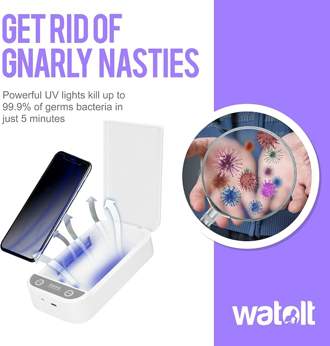 Watolt UV Light Sanitizer - Cell Phone Sanitizer Cleaner Box for Smartphone iPhone