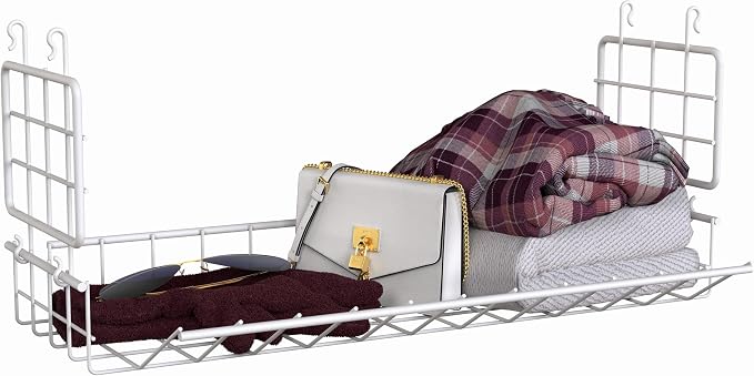 ClosetMaid Hideaway Hanging Wire Shelf for Closets, Pantries, Laundry Rooms, 6.89" H x 15.45" W x 7.78" D, White, 6-Pack