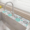 24" X 5.5" Kitchen Sink Splash Guard Faucet Mat Flora Super Absorbent Fast Drying Faucet Guard & Draining Mat Sink Splash Guard Behind Faucet for Kitchen, Bathroom