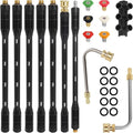Upgraded Pressure Washer Extension Wand with 6 Tips,Up to 115in | 4000 PSI Gutter Cleaner Attachment ,1/4"Quick Connect, Leak-Resistant Ring