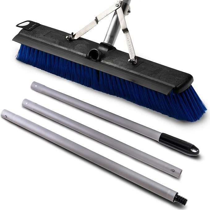 SPARTA Sweep Complete Floor Sweep with Squeegee for Catering, Buffets, Restaurants, Stainless Steel, 24 Inches, Blue