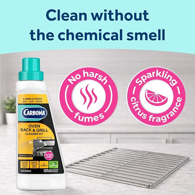 Carbona Oven Cleaning 2-Pack – Oven Cleaner Spray (16.8 OZ) & Oven Rack & Grill Cleaner Kit,16.8 FL OZ (Variety Pack)