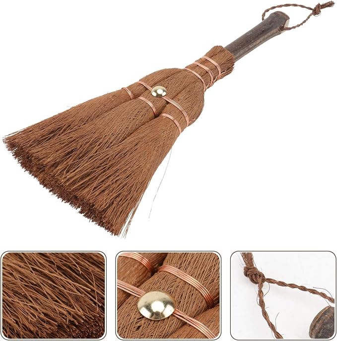 Small Metal Dust Pan and Brush for Fireplace, Garage, Shop, 9" Wide | Heavy Duty Dustpan and Hand Broom for Outdoor Camping Indoor, Natural Bristle Bench Brush for Counter Ash Cleanup Anti-Static
