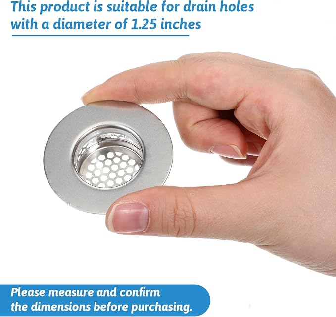 3 Pcs Bathroom Sink Drain Strainer Stainless Steel Drain Filter for Bathtub Shower Sink Universal Hair Catcher Clog Preventer Fit Hole Size from 1.25"