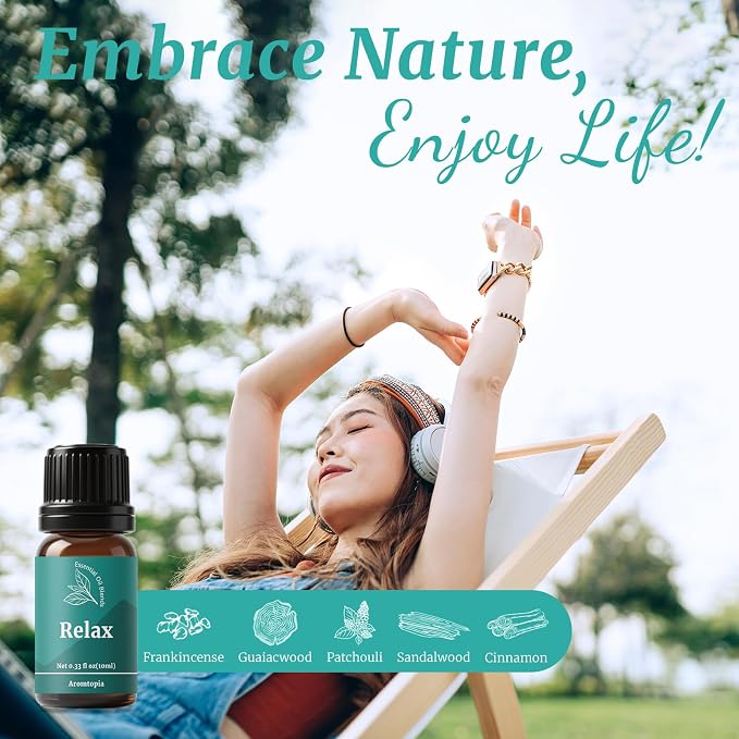 Aromtopia- Well-Being Essential Oil Blend Set, 6 * 10ml Diffuser Oils | Essential Oils for Diffuser, Candle Soap Making Scents