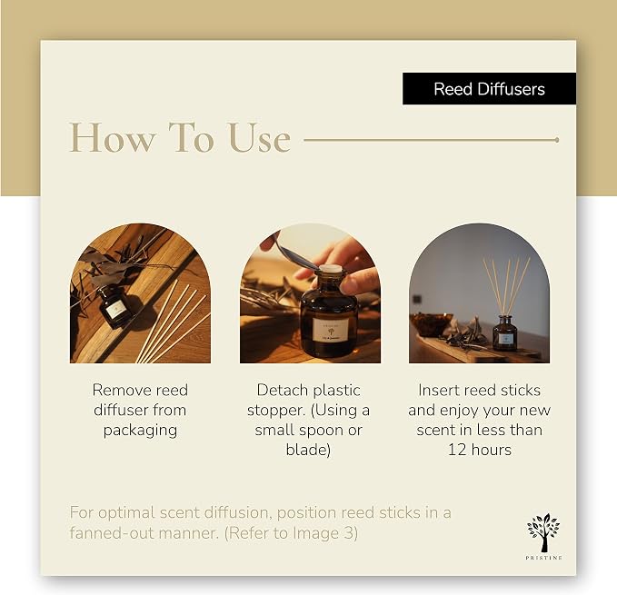 PRISTINE Himalayan Tea/Westin Hotel Inspired Scent Diffuser Refill with Free Reed Stick | Fresh Bergamot/White Tea Room Fragrance Reed Diffusers, Oil & Room Diffusers with Reed | Home Fragrance