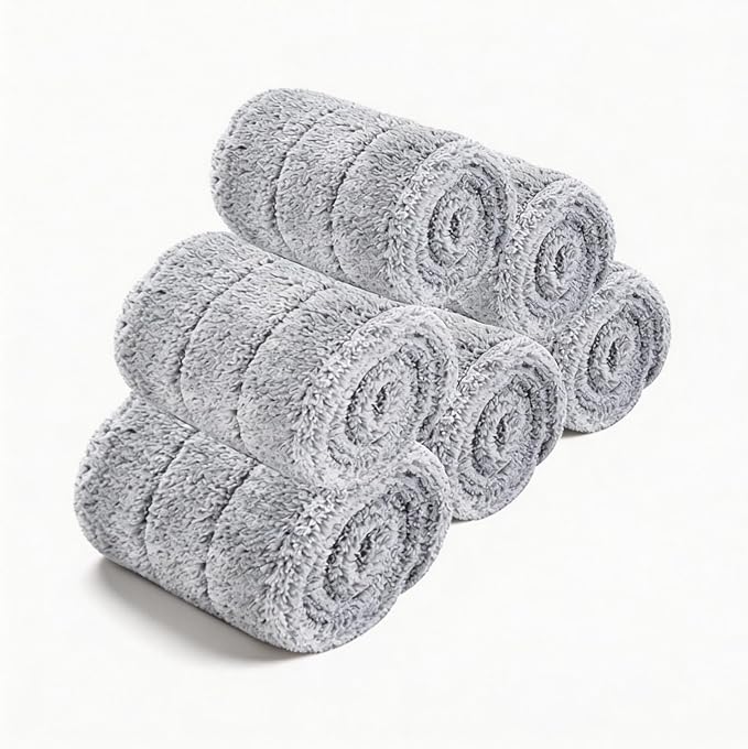 24 Inch Mop Pads 6 Pack Mop Refills Mop Heads Replacement | Absorbent Microfiber Refills Reusable Wet or Dry for All Floor Types Great For Dusting Wash Or Pick Up Pet Hair