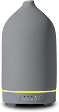 200ML Ceramic Essential Oil Diffuser for Home, Stone Diffuser | Ultrasonic Aromatherapy Diffuser & Air Humidifier for Bedroom, Office, Yoga, 7 LED Lights, Auto Shut-Off, 3 Timers, Grey